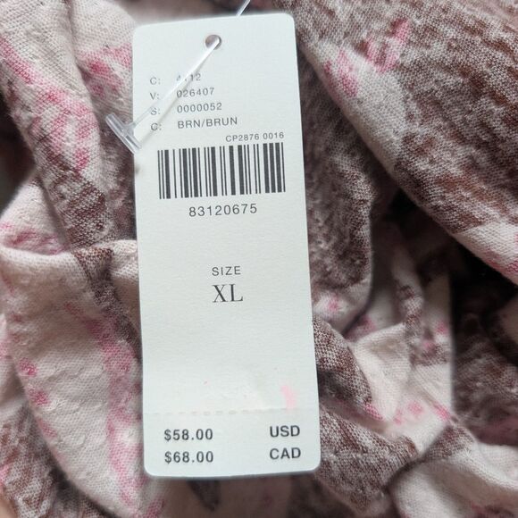 By Anthropologie Strapless Smocked Bubble Brown Floral Tube Top Bohemian Size XL - Picture 5 of 5